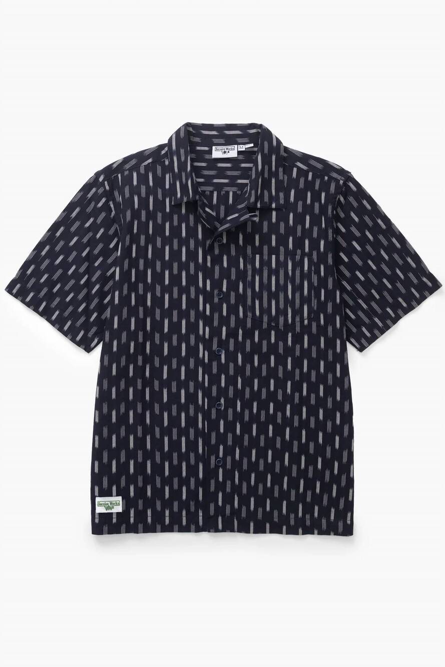 NEW SERVICE WORKS men's ikat shirt in navy